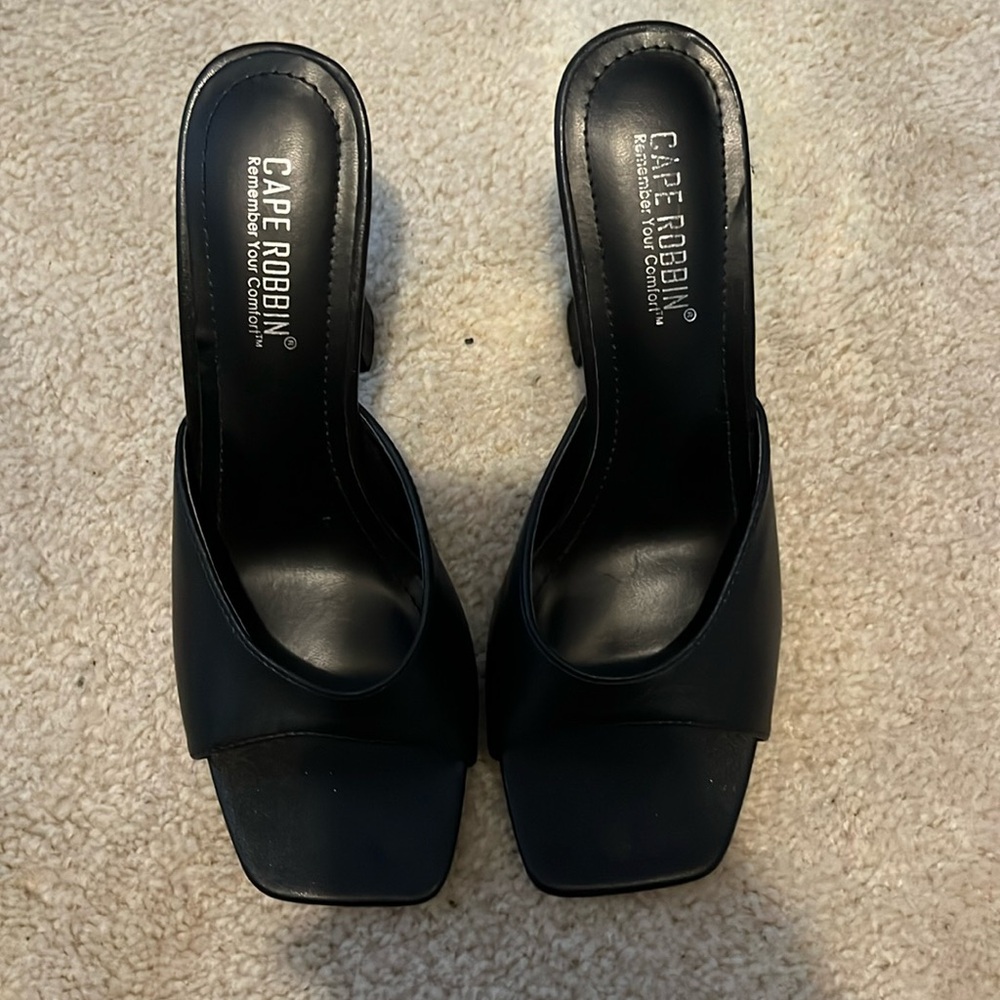 Black mule heels